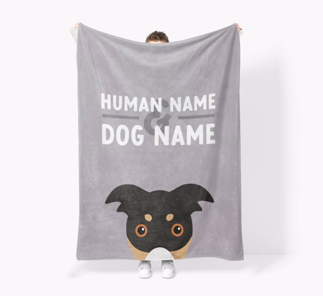 Human & Dog Name: Personalised {breedFullName} Premium Sherpa Fleece Blanket